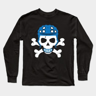 Rugby Fan Pirate Headgear Skull Long Sleeve T-Shirt